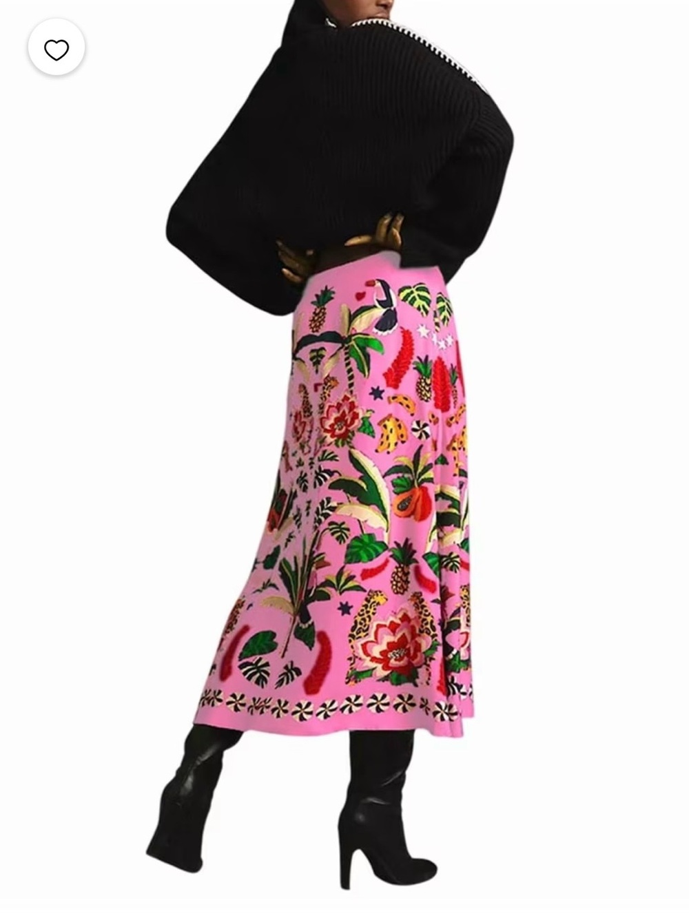 FARM Rio Pink Tropical Jungle Midi Skirt - Picture 5 of 15